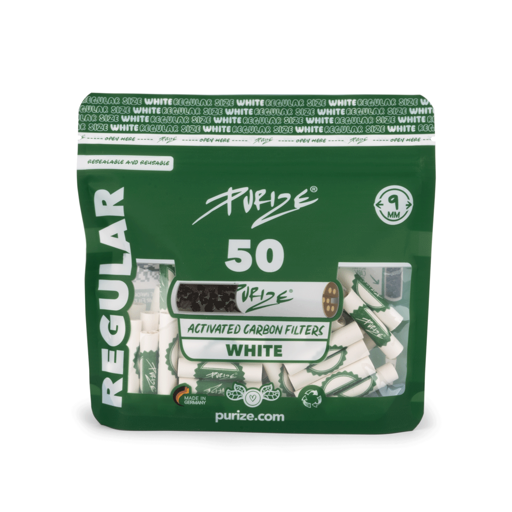 PURIZE® 50 Regular Size Aktivkohlefilter weiß