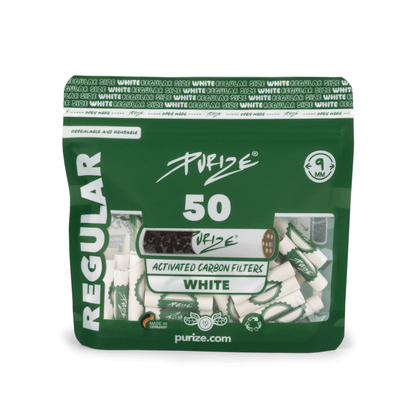 PURIZE® 50 Regular Size Aktivkohlefilter weiß