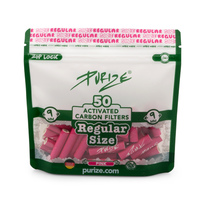 PURIZE® 50 Regular Size Aktivkohlefilter pink