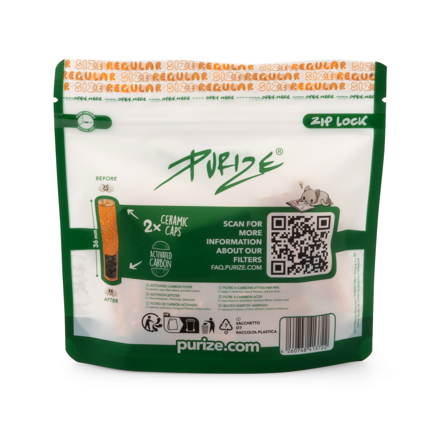 PURIZE® 50 Regular Size Aktivkohlefilter spy