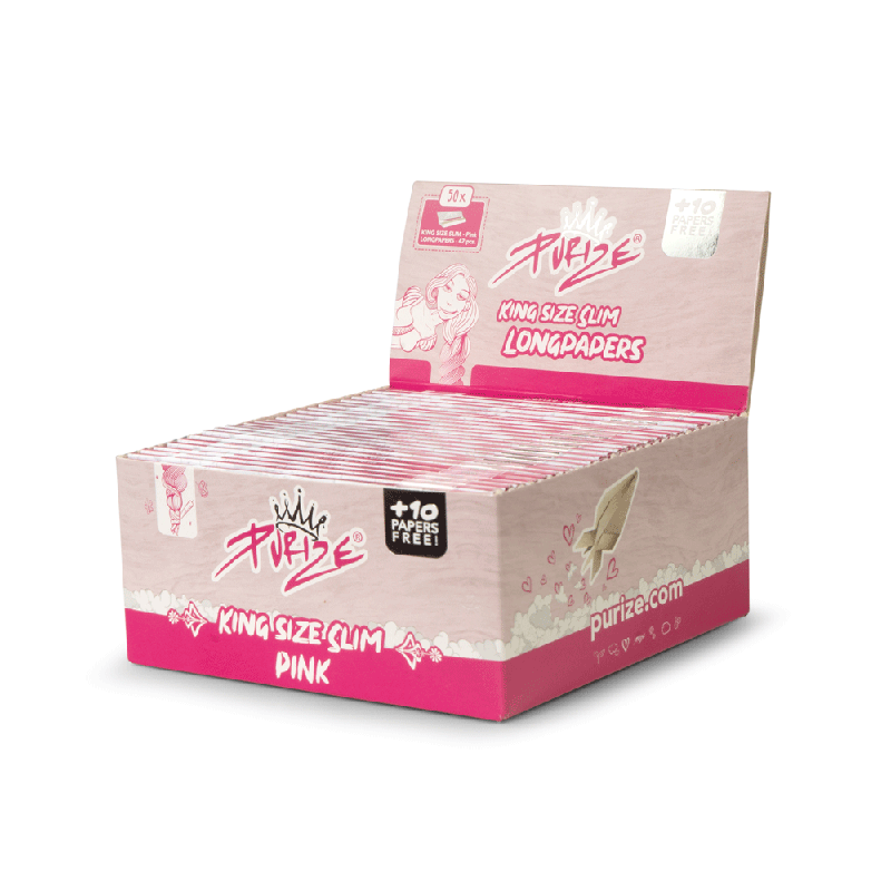 PURIZE® King Size Slim Pink Papers | 50er Box