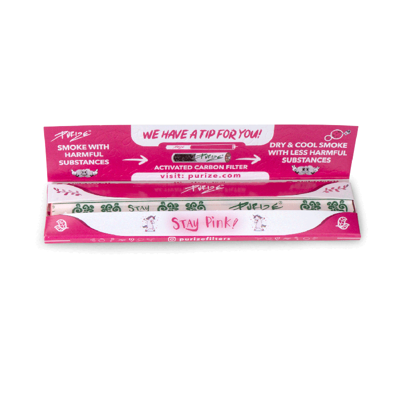 PURIZE® King Size Slim Pink Papers – 32 Blättchen