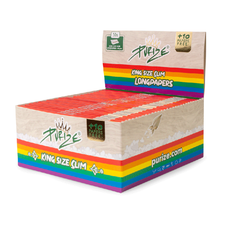 PURIZE® King Size Slim Rainbow Papers | 50er Box