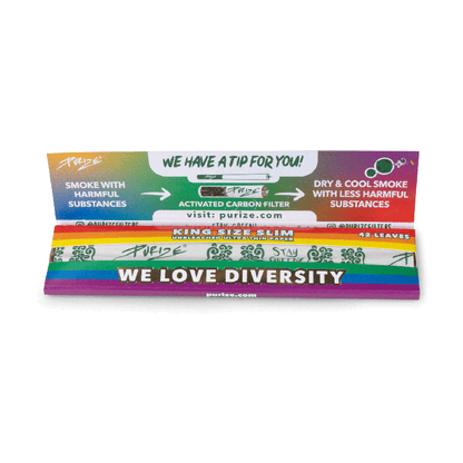 PURIZE® King Size Slim Rainbow Papers – 32 Blättchen
