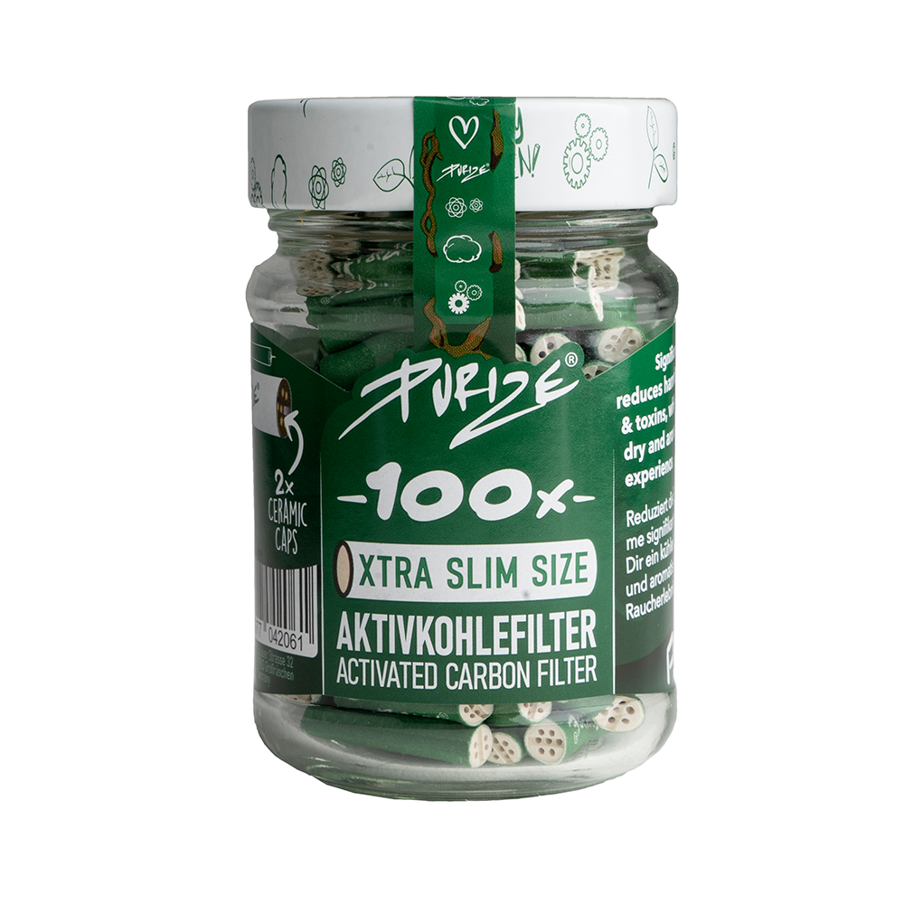 purize-aktivkohlefilter-im-glas-gruen-100-6mm-xtra-slim-size